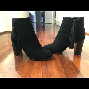Jessica Simpson Black Fringe Booties